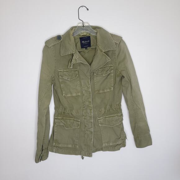 Madewell Outbound Utility Jacket Army Green Button Front Women XS - Picture 11 of 14